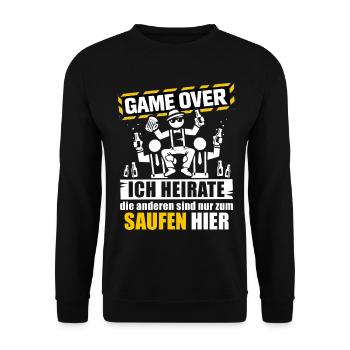 Déguisement de marié Enterrement de vie de garçon T-shirt Hommes Enterrement de vie de garçon - Sweat-shirt Unisexe - noir - Devant - Alina (178cm) & Michal (187cm)