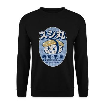Little Sushi – Tokio, Japan - Unisex Pullover - Schwarz - Vorne - Alina (178cm) & Michal (187cm)