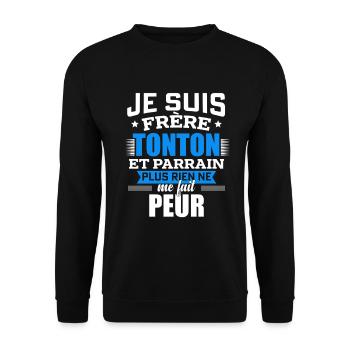 I'm Brother Uncle and Godfather Gift Idea Uncle - Unisex Sweatshirt - black - Front - Alina (178cm) & Michal (187cm)