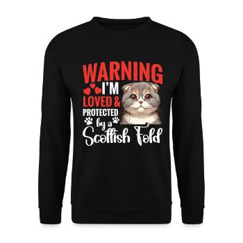  Scottish Fold Lover Kitten Enthusiast Pets Cat - Unisex Sweatshirt - black - Front - Alina (178cm) & Michal (187cm)