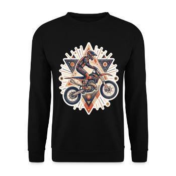 Motocross biker motorcycle cross trial enduro freestyle - Unisex Sweatshirt - black - Front - Alina (178cm) & Michal (187cm)