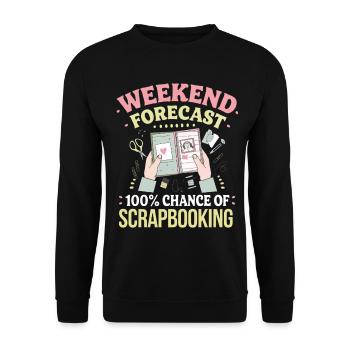 Wochenende Scrapbooking Vorhersage - Unisex Pullover - Schwarz - Vorne - Alina (178cm) & Michal (187cm)