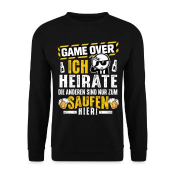 Enterrement de vie de garçon Hommes T-shirt Marié Enterrement de vie de garçon - Sweat-shirt Unisexe - noir - Devant - Alina (178cm) & Michal (187cm)