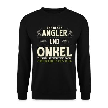 Anglers & Uncles Not Easy Here I Am Fishing - Unisex Sweatshirt - black - Front - Alina (178cm) & Michal (187cm)