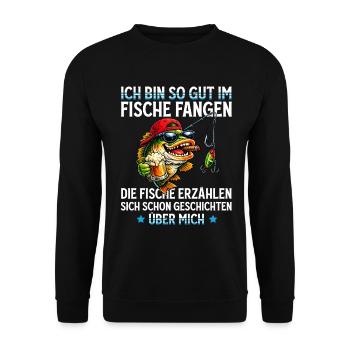 Pêche Cadeau Homme Pêcheur Meilleur Pêcheur - Sweat-shirt Unisexe - noir - Devant - Alina (178cm) & Michal (187cm)