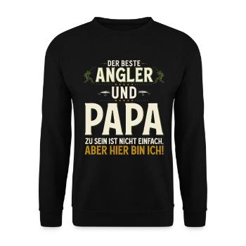 Pêcheur et papa : pas facile, me voilà en train de pêcher - Sweat-shirt Unisexe - noir - Devant - Alina (178cm) & Michal (187cm)