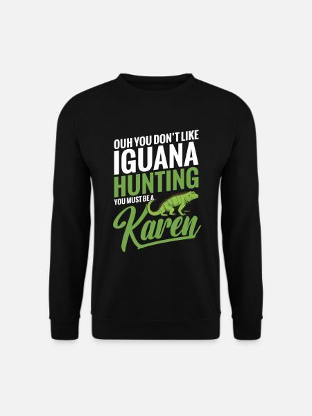 Leguan-Jagdausrüstung Reptilienjäger-Echse - Unisex Pullover - Schwarz