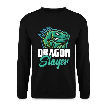 Dragon Hunter Reptile Hunting Gear Lizard Iguana - Unisex Sweatshirt - black - Front - Alina (178cm) & Michal (187cm)