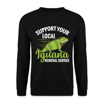  Support Your Local Iguana Removal Service Lizard - Unisex Sweatshirt - black - Front - Alina (178cm) & Michal (187cm)