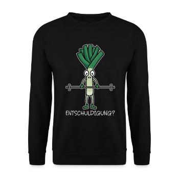Gewichtheber ENTSCHULDIGUNG Lustiges - Unisex Pullover - Schwarz - Vorne - Alina (178cm) & Michal (187cm)
