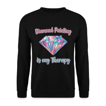 Diamond Painting ist meine Therapie - Unisex Pullover - Schwarz - Vorne - Alina (178cm) & Michal (187cm)