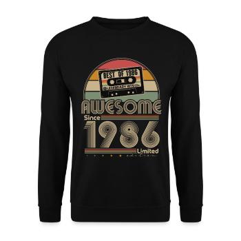 Cadeau pour 40 ans Vintage 1986 Rétro - Sweat-shirt Unisexe - noir - Devant - Alina (178cm) & Michal (187cm)
