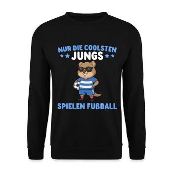 Quokka The Coolest Boys Play Soccer - Unisex Sweatshirt - black - Front - Alina (178cm) & Michal (187cm)