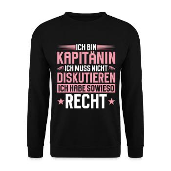 Bateau cadeau du capitaine Voile drôle de diction - Sweat-shirt Unisexe - noir - Devant - Alina (178cm) & Michal (187cm)