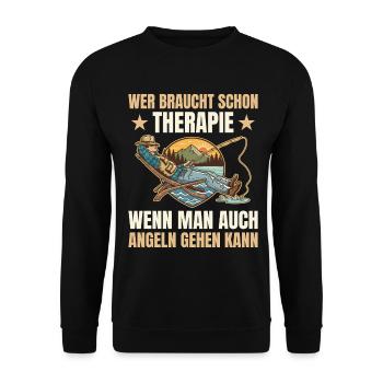 Pêche - Qui a besoin d’une thérapie - Sweat-shirt Unisexe - noir - Devant - Alina (178cm) & Michal (187cm)