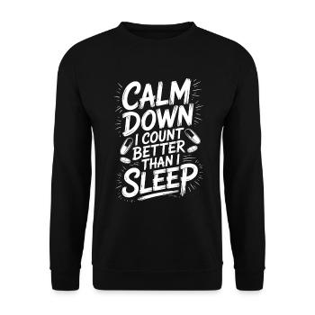 Retail Pharmacist Calm Down I Medication Expert - Unisex Sweatshirt - black - Front - Alina (178cm) & Michal (187cm)