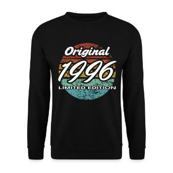 30th Birthday 1996 Gift for Men and Women - Unisex Sweatshirt - black - Front - Alina (178cm) & Michal (187cm)