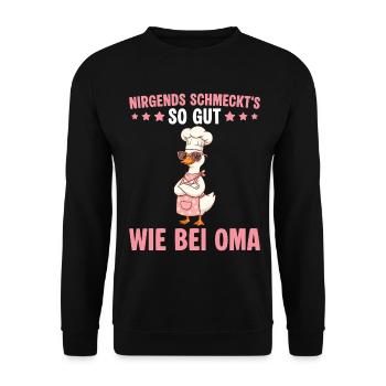 Grand-mère Cuisinière Oie Fête des Mères - Sweat-shirt Unisexe - noir - Devant - Alina (178cm) & Michal (187cm)
