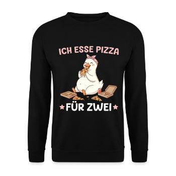 Mom-to-be Goose Pizza for Two - Unisex Sweatshirt - black - Front - Alina (178cm) & Michal (187cm)