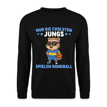 Quokka The coolest guys play handball - Unisex Sweatshirt - black - Front - Alina (178cm) & Michal (187cm)