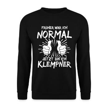 plumber - Unisex Sweatshirt - black - Front - Alina (178cm) & Michal (187cm)