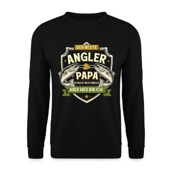 Pêcheur Cadeau Pêcheur Pêcheur et Papa Me voilà ! - Sweat-shirt Unisexe - noir - Devant - Alina (178cm) & Michal (187cm)