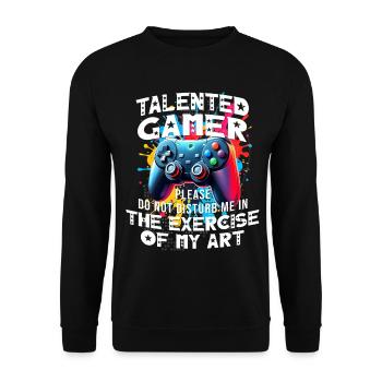 Joueur passionné de jeux vidéo console drôle - Sweat-shirt Unisexe - noir - Devant - Alina (178cm) & Michal (187cm)