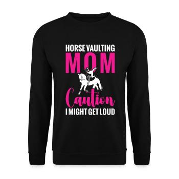 Maman de la saut à cheval Équestre artistique Lunger - Sweat-shirt Unisexe - noir - Devant - Alina (178cm) & Michal (187cm)