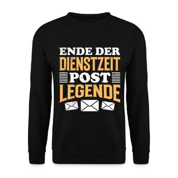 Postman END OF SERVICE POSTAL LEGEND - Unisex Sweatshirt - black - Front - Alina (178cm) & Michal (187cm)