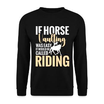Horse Vaulter Gear Künstlerisches Reitpferd - Unisex Pullover - Schwarz - Vorne - Alina (178cm) & Michal (187cm)