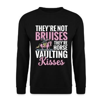 Saut à cheval Kisses Équitation équestre - Sweat-shirt Unisexe - noir - Devant - Alina (178cm) & Michal (187cm)
