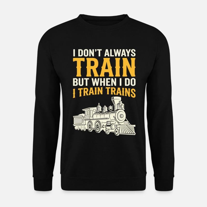 I Train Trains Dampflok Wortwitz - Unisex Pullover - Schwarz