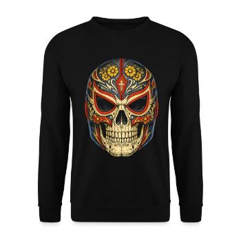 Lucha Libre Luchador Dias De Los Muertos - Sweat-shirt Unisexe - noir - Devant - Alina (178cm) & Michal (187cm)