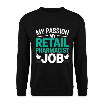 Retail Pharmacist My Passion My Pharmacy Care - Unisex Sweatshirt - black - Front - Alina (178cm) & Michal (187cm)