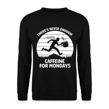 Coffee Caffeine Monday - Unisex Sweatshirt - black - Front - Alina (178cm) & Michal (187cm)