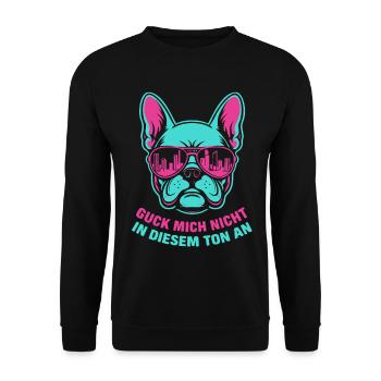 Ne me regarde pas sur ce ton, Bulldog - Sweat-shirt Unisexe - noir - Devant - Alina (178cm) & Michal (187cm)