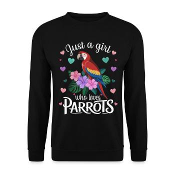 Parrot Lover Funny Saying Tropical - Unisex Sweatshirt - black - Front - Alina (178cm) & Michal (187cm)