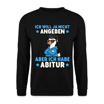 High School Graduation Passed Goose Graduation Gift - Unisex Sweatshirt - black - Front - Alina (178cm) & Michal (187cm)