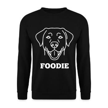 Foodie Hund Linienkunst - Unisex Pullover - Schwarz - Vorne - Alina (178cm) & Michal (187cm)