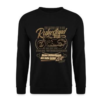 Legend, Retirement, Retirement, Motorcycle, 2026 - Unisex Sweatshirt - black - Front - Alina (178cm) & Michal (187cm)