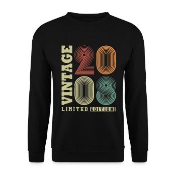 Vintage 2008 Vintage Rétro Cadeau d’anniversaire - Sweat-shirt Unisexe - noir - Devant - Alina (178cm) & Michal (187cm)