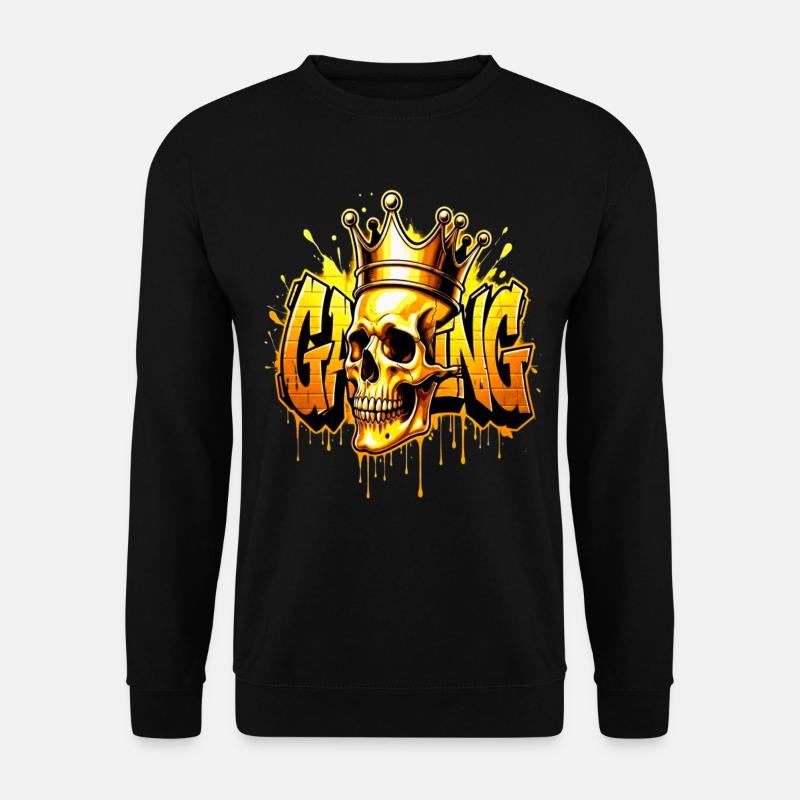 Graffiti Gaming Skull Gold - Unisex Sweatshirt - black