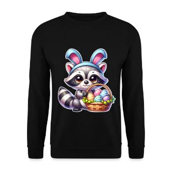Easter Raccoon - Unisex Sweatshirt - black - Front - Alina (178cm) & Michal (187cm)