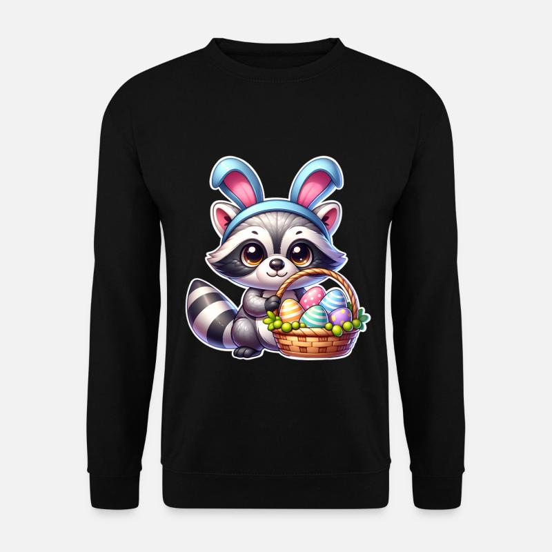 Ostern Waschbär - Unisex Pullover - Schwarz