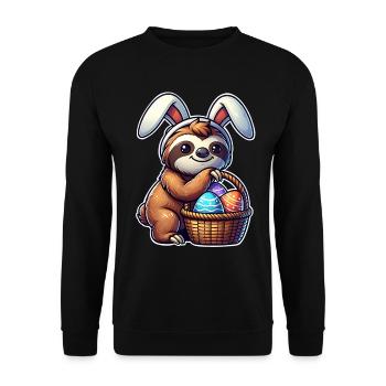 Easter Sloth - Unisex Sweatshirt - black - Front - Alina (178cm) & Michal (187cm)