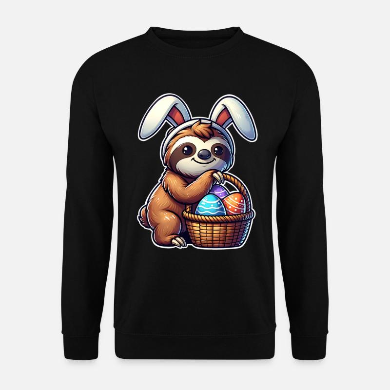 Ostern Faultier - Unisex Pullover - Schwarz