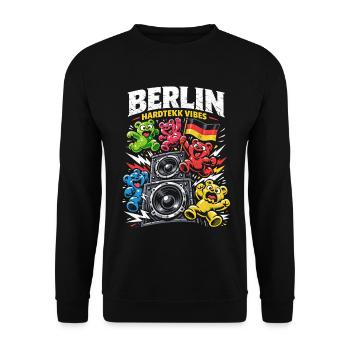 Berlin Hardtekk Tekke East Germany - Unisex Sweatshirt - black - Front - Alina (178cm) & Michal (187cm)