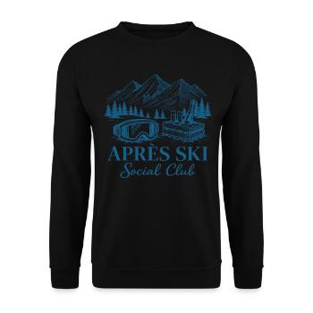 Après Ski Club Ski Party Winter Holiday - Unisex Sweatshirt - black - Front - Alina (178cm) & Michal (187cm)
