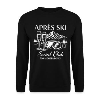 Après Ski Social Club For Members Only - Unisex Sweatshirt - black - Front - Alina (178cm) & Michal (187cm)