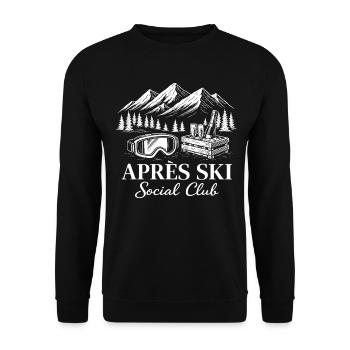 Après Ski Club Ski Goggles - Unisex Sweatshirt - black - Front - Alina (178cm) & Michal (187cm)